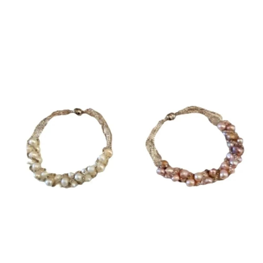 EC FRESHWATER PEARL BRACELETS W/MAGNETIC CLASPS *LOT OF TWO*